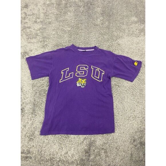 Vtg Starter LSU Tigers Shirt Adults Medium Purple NCAA SEC College Crewneck 90s - Picture 1 of 7